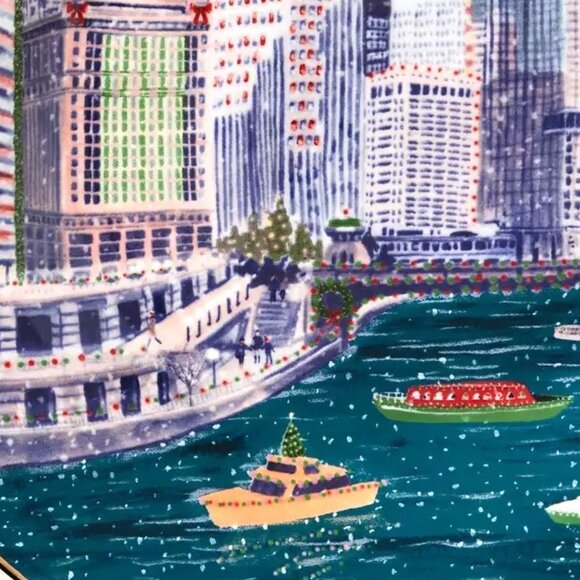 Anthropologie Holiday In The City Dessert Plate CHICAGO 2025 Stoneware New - Picture 6 of 10